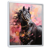 Pink Black Horse Vibrant Pink Equine - Pink Horse Wall Art