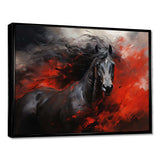 Red Black Horse Vibrant Red Equine I - Animals Canvas Wall Art