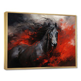 Red Black Horse Vibrant Red Equine I - Animals Canvas Wall Art