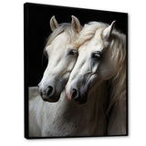 White Horse Whispering Whinnies - Horse Large Canvas Wall Art