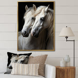 White Horse Whispering Whinnies - Horse Large Canvas Wall Art