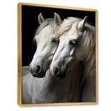 White Horse Whispering Whinnies - Horse Large Canvas Wall Art