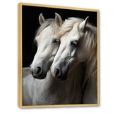 White Horse Whispering Whinnies - Horse Large Canvas Wall Art