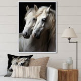 White Horse Whispering Whinnies - Horse Large Canvas Wall Art