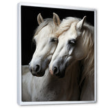 White Horse Whispering Whinnies - Horse Large Canvas Wall Art