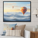 Orange Hot Air Ballon Horizon I - Hot Air Balloon Canvas Wall Art