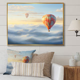 Orange Hot Air Ballon Horizon I - Hot Air Balloon Canvas Wall Art