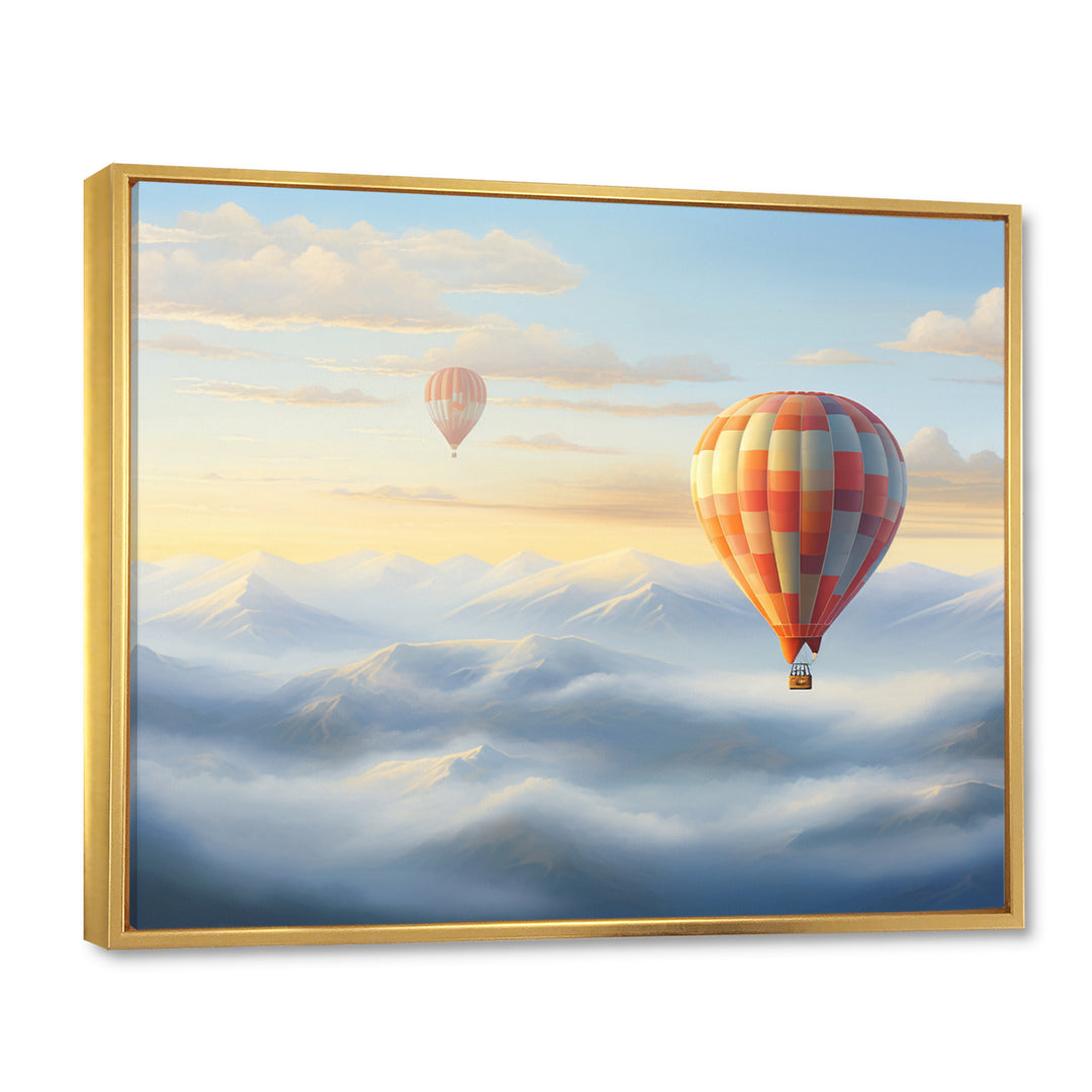 Orange Hot Air Ballon Horizon I - Hot Air Balloon Canvas Wall Art