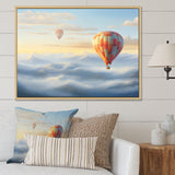 Orange Hot Air Ballon Horizon I - Hot Air Balloon Canvas Wall Art
