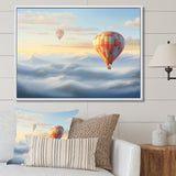 Orange Hot Air Ballon Horizon I - Hot Air Balloon Canvas Wall Art