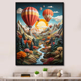 Orange Hot Air Ballon Collage I - Hot Air Balloon Canvas Wall Art