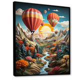 Orange Hot Air Ballon Collage I - Hot Air Balloon Canvas Wall Art