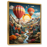 Orange Hot Air Ballon Collage I - Hot Air Balloon Canvas Wall Art