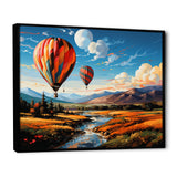 Orange Hot Air Ballon Bold Landscape I - Hot Air Balloon Canvas Wall Art
