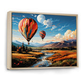 Orange Hot Air Ballon Bold Landscape I - Hot Air Balloon Canvas Wall Art