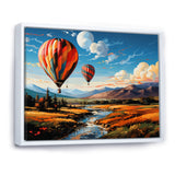 Orange Hot Air Ballon Bold Landscape I - Hot Air Balloon Canvas Wall Art