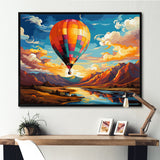 Orange Hot Air Ballon Bold - Hot Air Balloon Canvas Wall Art