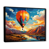 Orange Hot Air Ballon Bold - Hot Air Balloon Canvas Wall Art