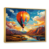 Orange Hot Air Ballon Bold - Hot Air Balloon Canvas Wall Art