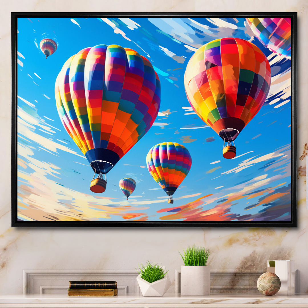 Colorful Hot Air Ballon Chromatic - Hot Air Balloon Canvas Wall Art
