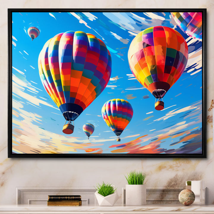 Colorful Hot Air Ballon Chromatic - Hot Air Balloon Canvas Wall Art