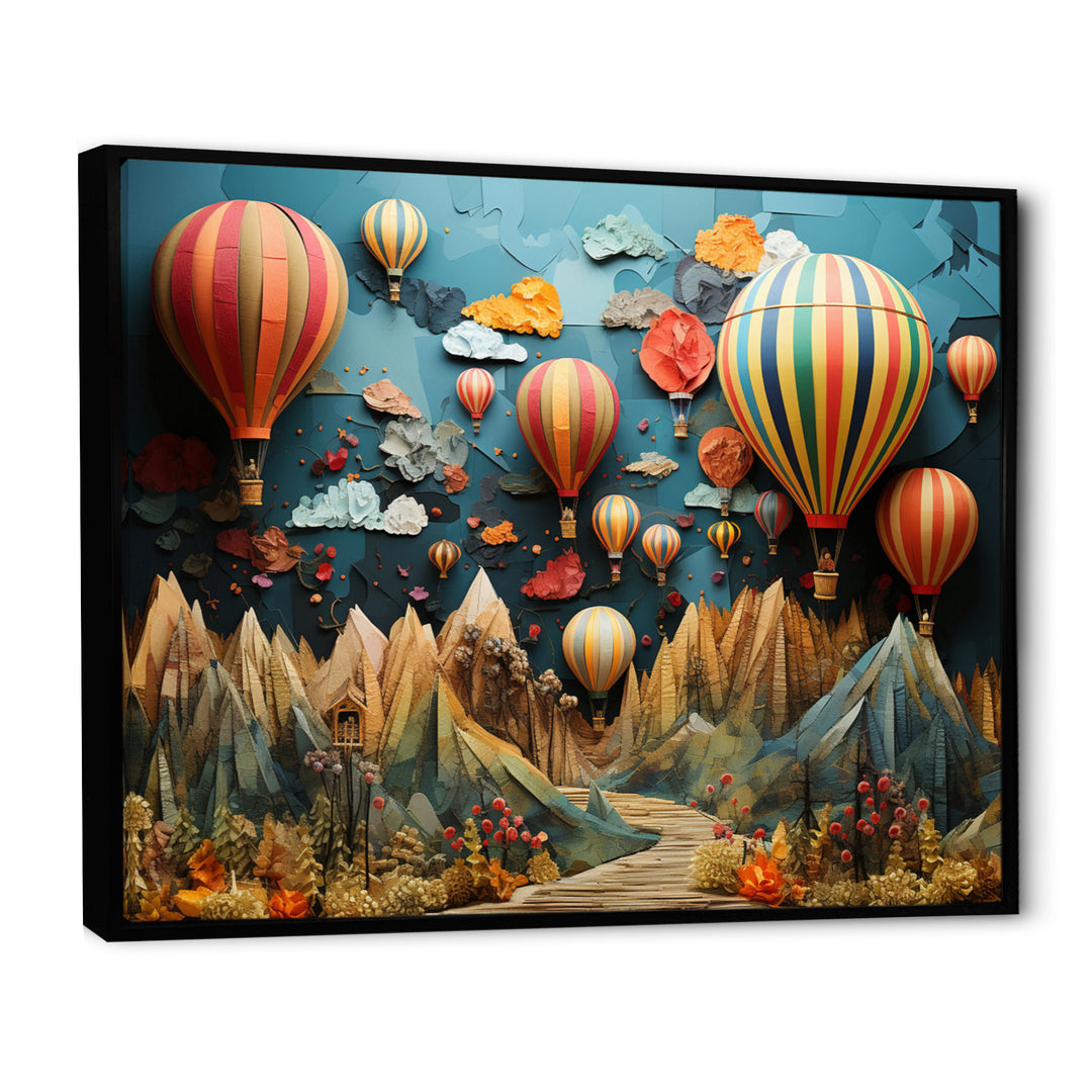 Colorful Hot Air Ballon Collage - Hot Air Balloon Canvas Wall Art