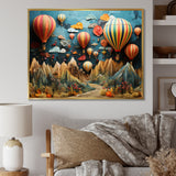 Colorful Hot Air Ballon Collage - Hot Air Balloon Canvas Wall Art