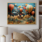 Colorful Hot Air Ballon Collage - Hot Air Balloon Canvas Wall Art
