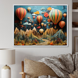 Colorful Hot Air Ballon Collage - Hot Air Balloon Canvas Wall Art