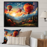 Colorful Hot Air Ballon Colorful - Hot Air Balloon Canvas Wall Art