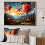Colorful Hot Air Ballon Colorful - Hot Air Balloon Canvas Wall Art