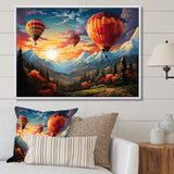 Colorful Hot Air Ballon Colorful - Hot Air Balloon Canvas Wall Art