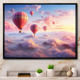 Pink Hot Air Ballon Ethereal I - Hot Air Balloon Canvas Wall Art