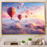 Pink Hot Air Ballon Ethereal I - Hot Air Balloon Canvas Wall Art