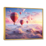 Pink Hot Air Ballon Ethereal I - Hot Air Balloon Canvas Wall Art