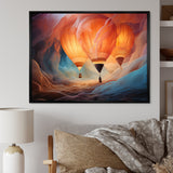 Coral Hot Air Ballon Ethereal I - Hot Air Balloon Canvas Wall Art