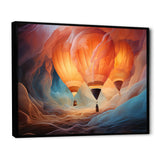Coral Hot Air Ballon Ethereal I - Hot Air Balloon Canvas Wall Art