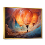 Coral Hot Air Ballon Ethereal I - Hot Air Balloon Canvas Wall Art