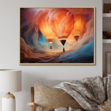Coral Hot Air Ballon Ethereal I - Hot Air Balloon Canvas Wall Art