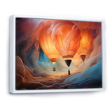 Coral Hot Air Ballon Ethereal I - Hot Air Balloon Canvas Wall Art