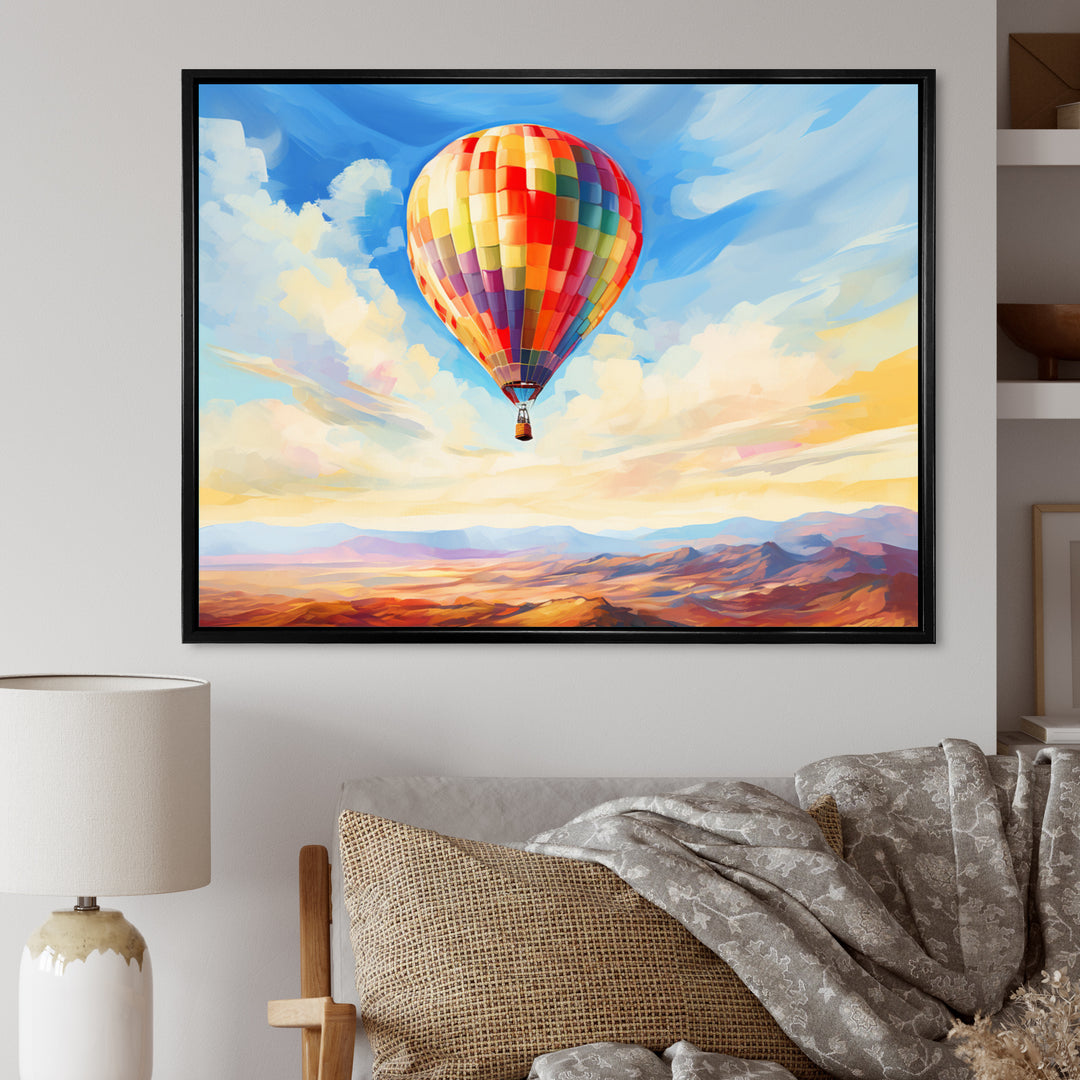 Colorful Hot Air Ballon Impressionistic - Hot Air Balloon Canvas Wall Art