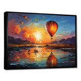 Yellow Hot Air Ballon Impressionistic - Hot Air Balloon Canvas Wall Art