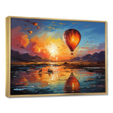 Yellow Hot Air Ballon Impressionistic - Hot Air Balloon Canvas Wall Art