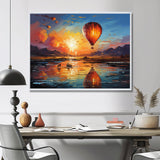 Yellow Hot Air Ballon Impressionistic - Hot Air Balloon Canvas Wall Art