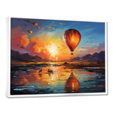Yellow Hot Air Ballon Impressionistic - Hot Air Balloon Canvas Wall Art