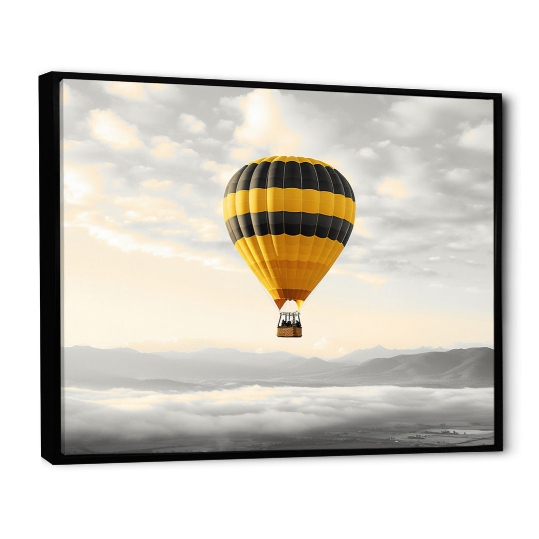 Yellow Hot Air Ballon I - Hot Air Balloon Canvas Wall Art