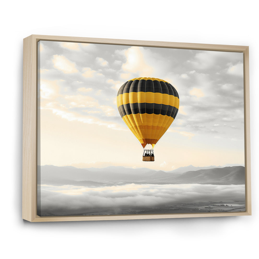 Yellow Hot Air Ballon I - Hot Air Balloon Canvas Wall Art