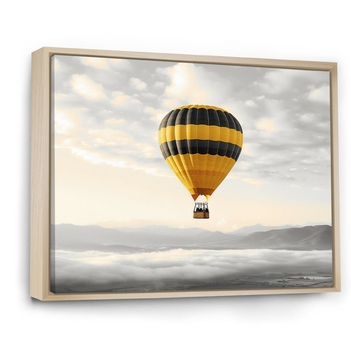Yellow Hot Air Ballon I - Hot Air Balloon Canvas Wall Art