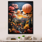 Coral Hot Air Ballon I - Hot Air Balloon Canvas Wall Art