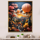 Coral Hot Air Ballon I - Hot Air Balloon Canvas Wall Art